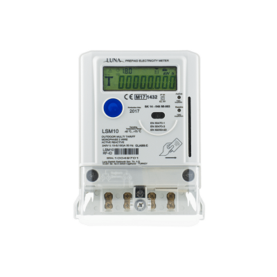 Luna lsm10-rfid 1P2W 240VAC Single Phase LCD backlight Prepaid Electricity Meter RS485 with RF-ID