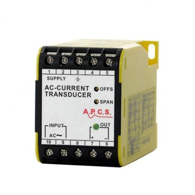 APCS ACT141 2kV DIN Rail 4-wire active ac Current Transducer, converts AC current to a DC signal