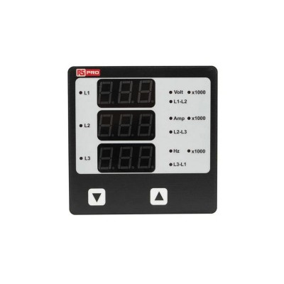 RS PRO 500V 5A 65Hz LED 3 line 3 digit Digital Panel Multi-Function Meter, 92mm x 92mm